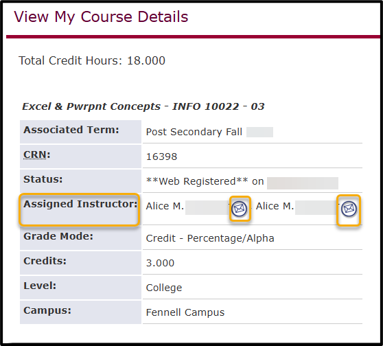Assigned Instructor