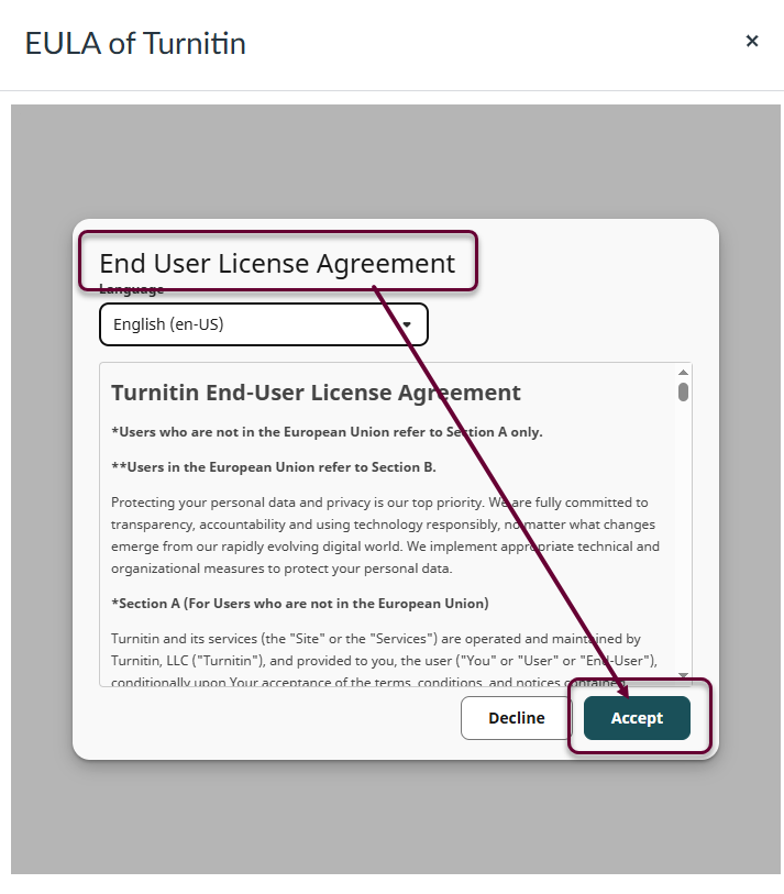 EULA of Turnitin